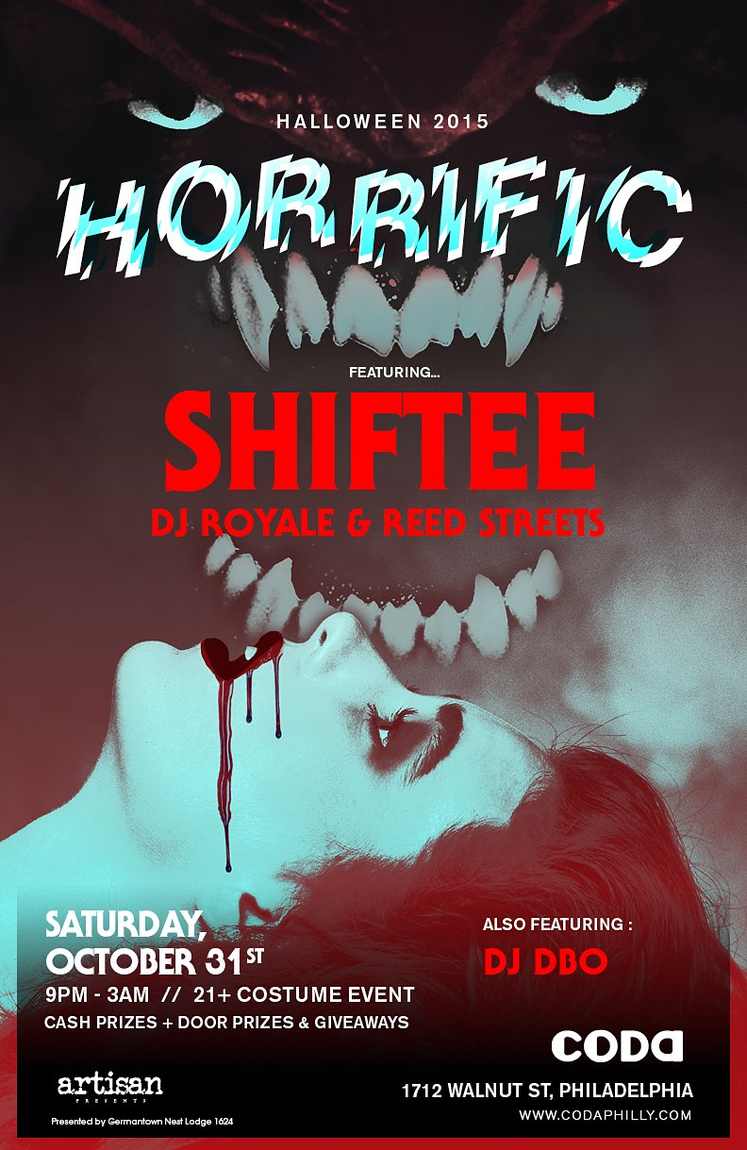 Event flyer: Horrific Halloween flyer
