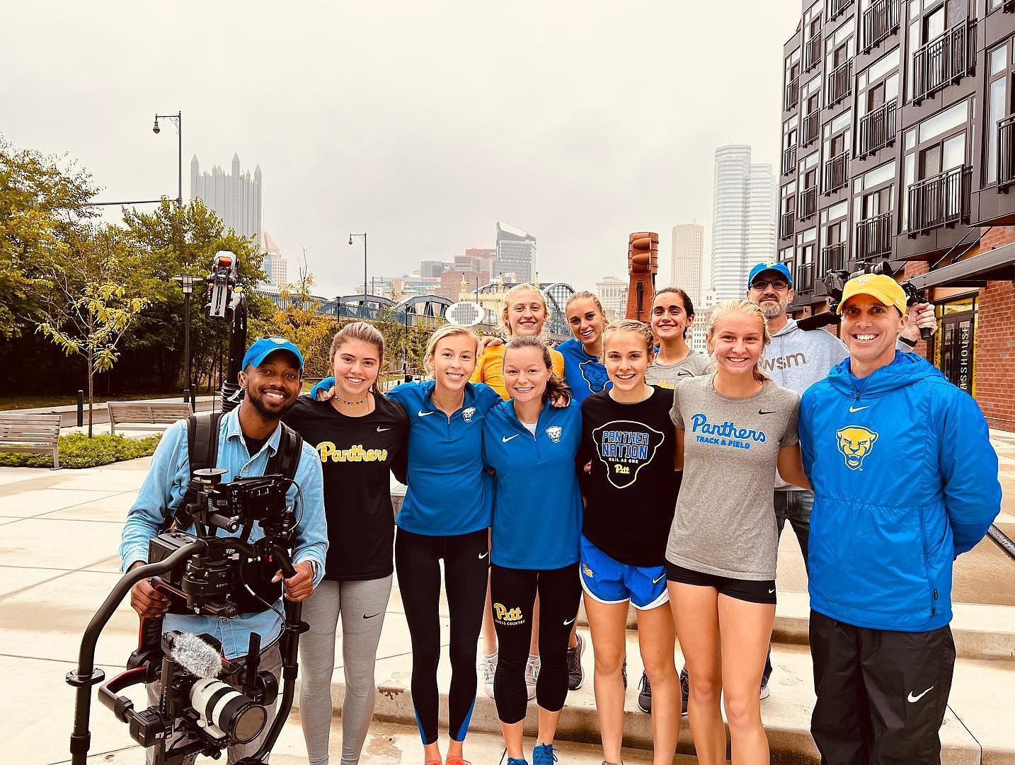 Filming Pitt cross country