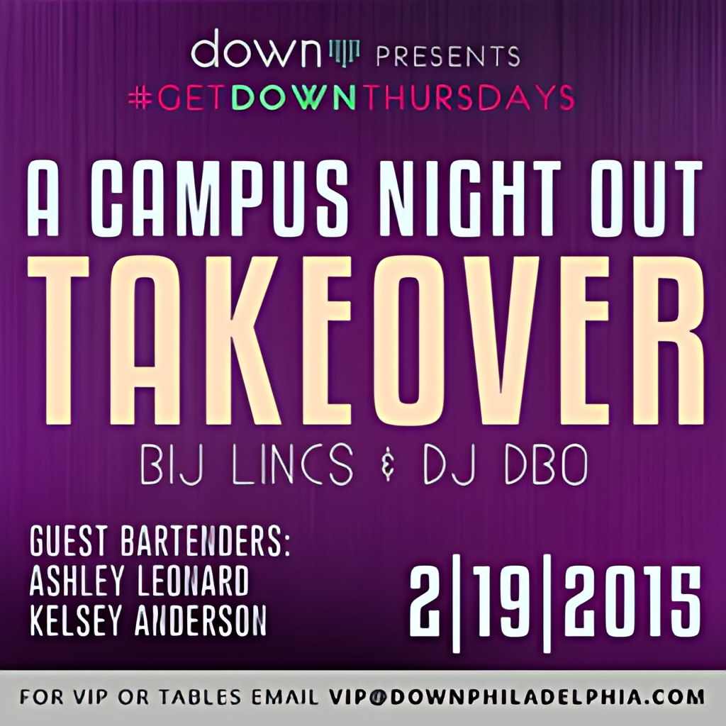 Event flyer: Campus Night Out Takeover · 2015