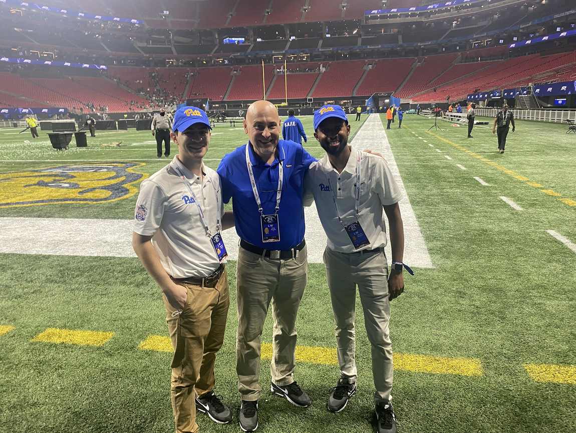 On the field at the Peach Bowl