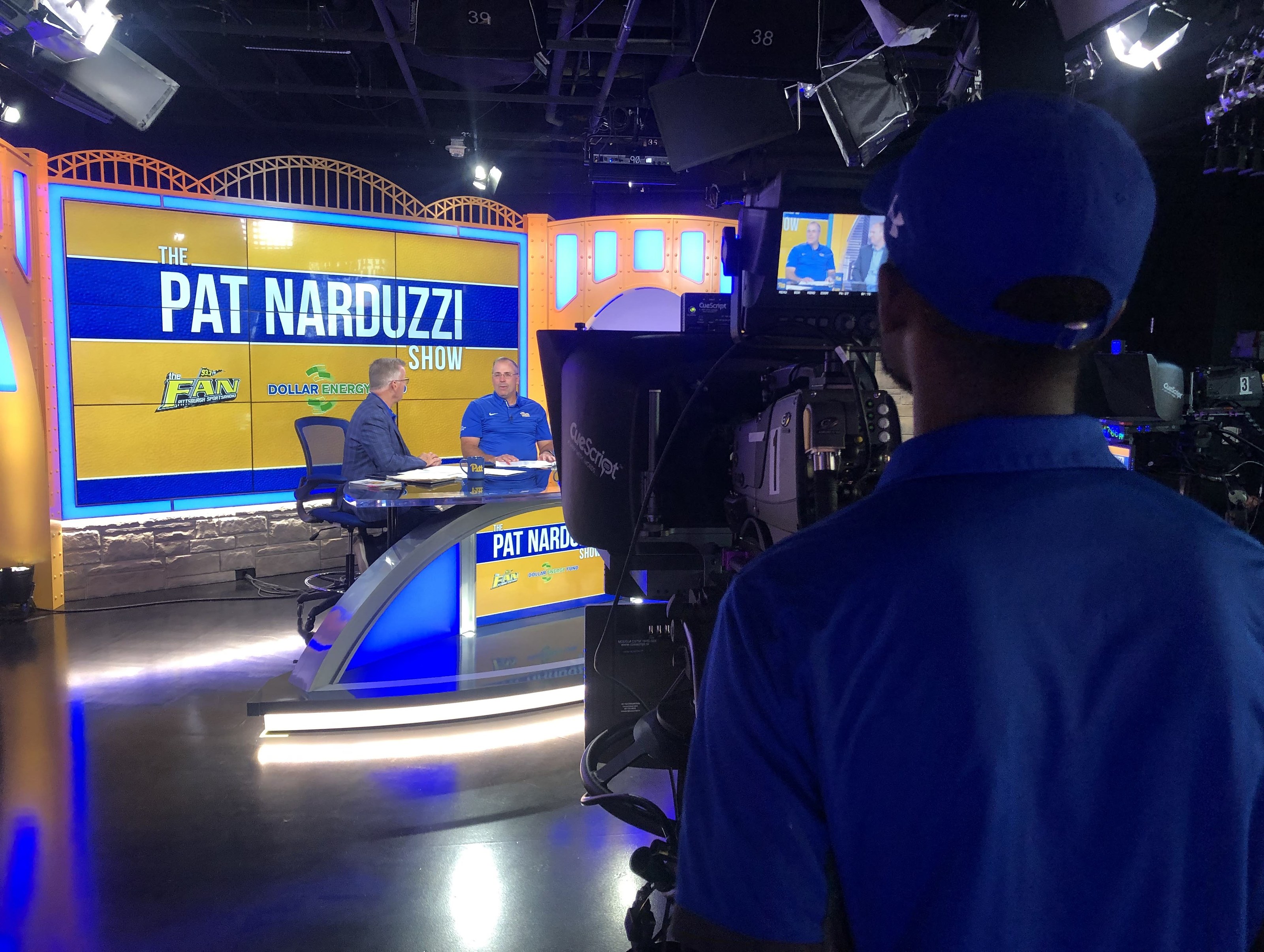 On camera for The Pat Narduzzi Show