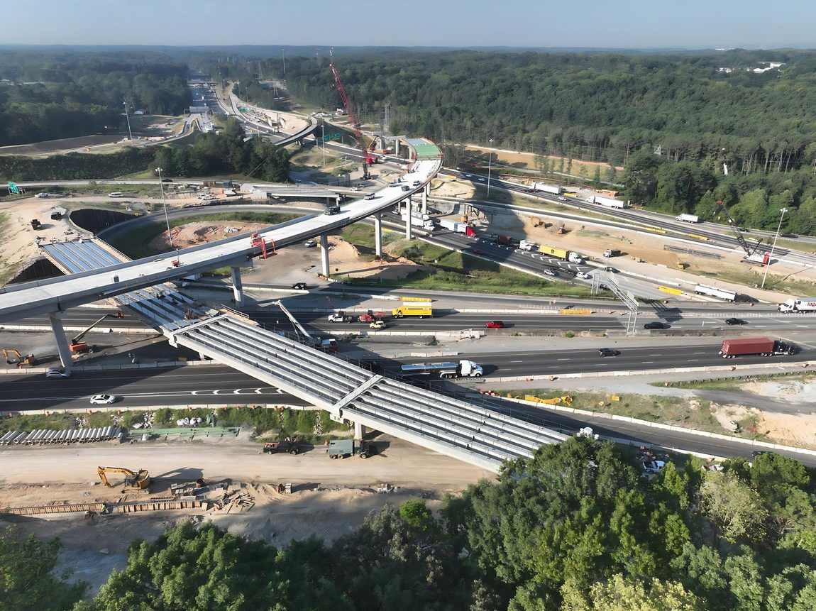 The I-285/I-20 interchange rebuild under construction on Atlanta’s westside